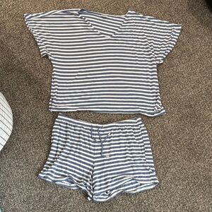 Soma Navy and White Striped Pajama Set